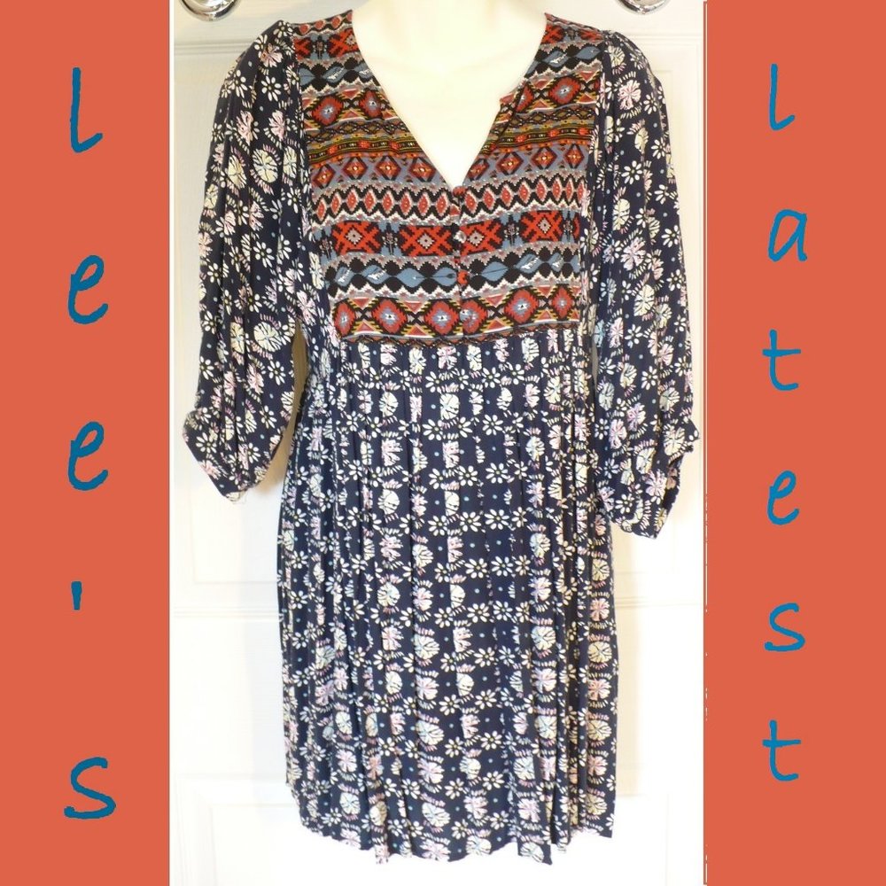 Umgee Southwest Tribal Babydoll Tunic Mini Dress